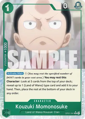 Carta Kouzuki Momonosuke OP01-041, versión Arte alternativo
