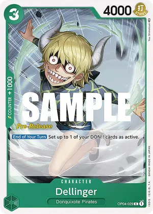 Carta Dellinger OP04-029, versión Promo