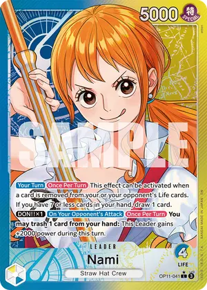 Carta Nami OP11-041, versión Arte alternativo