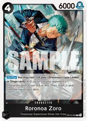 Carta Roronoa Zoro OP10-095, versión Normal