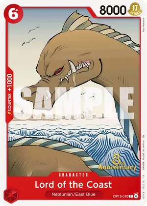 Carta Lord of the Coast OP13-010, versión Promo