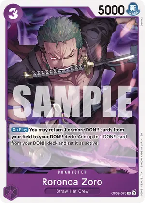 Carta Roronoa Zoro OP09-076, versión Normal