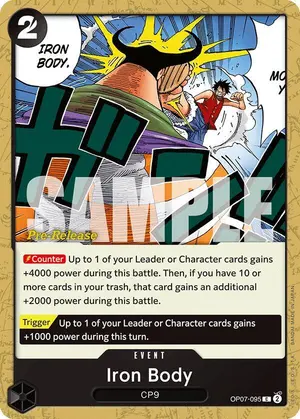 Carta Iron Body OP07-095, versión Promo