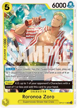 Carta Roronoa Zoro OP12-113, versión Normal