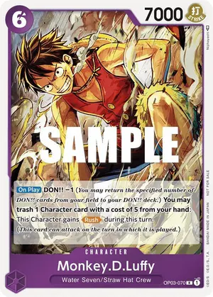 Carta Monkey.D.Luffy OP03-070, versión Arte alternativo