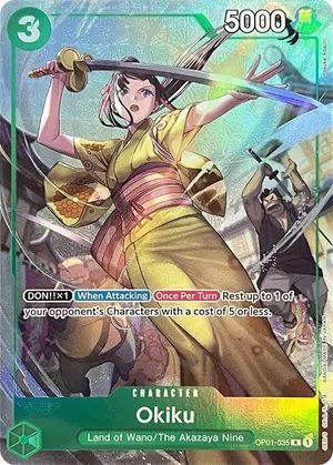 Carta Okiku OP01-035, versión Arte alternativo