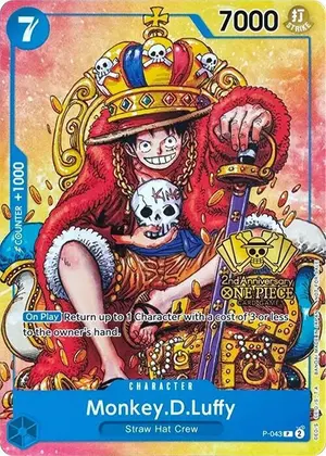 Carta Monkey.D.Luffy P-043, versión Promo