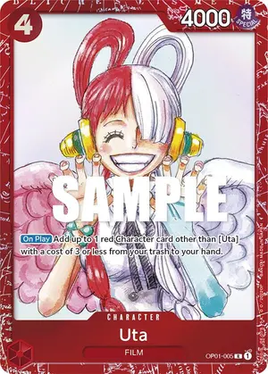 Carta Uta OP01-005, versión Arte alternativo