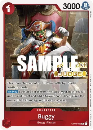 Carta Buggy OP03-008, versión Promo