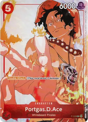 Carta Portgas.D.Ace P-028, versión Arte alternativo