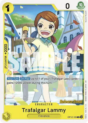 Carta Trafalgar Lammy OP12-105, versión Promo