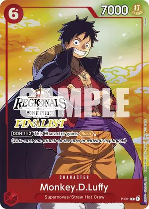 Carta Monkey.D.Luffy P-001, versión Arte alternativo