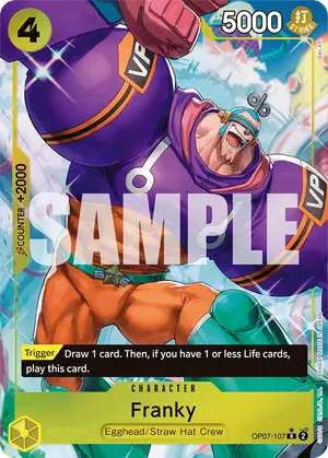 Carta Franky OP07-107, versión Arte alternativo