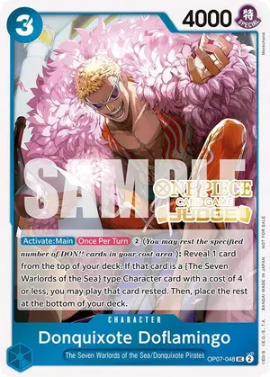 Carta Donquixote Doflamingo OP07-048, versión Promo