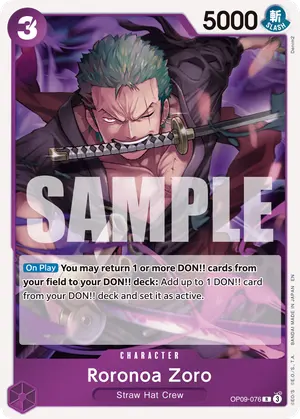 Carta Roronoa Zoro OP09-076, versión Normal