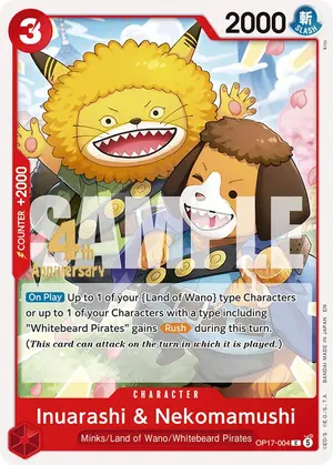 Carta Inuarashi & Nekomamushi OP17-004, versión Promo