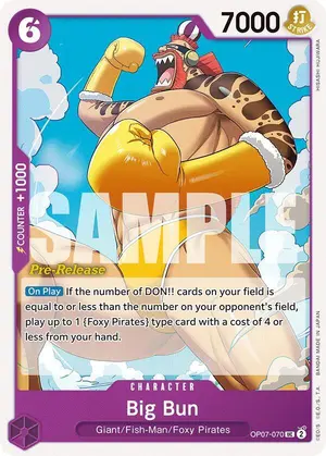 Carta Big Bun OP07-070, versión Promo