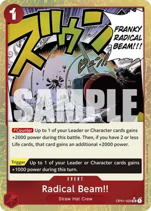 Carta Radical Beam!! OP01-029, versión Normal
