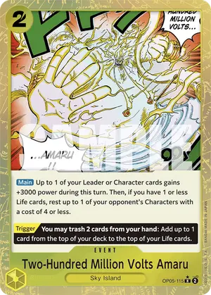 Carta Two-Hundred Million Volts Amaru OP05-115, versión Normal