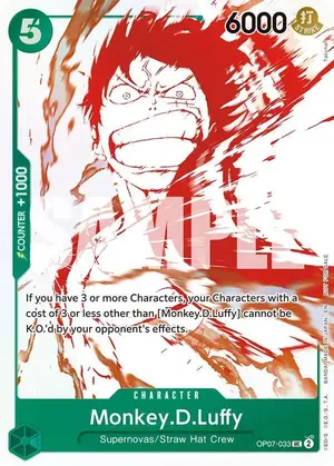 Carta Monkey.D.Luffy OP07-033, versión Arte alternativo