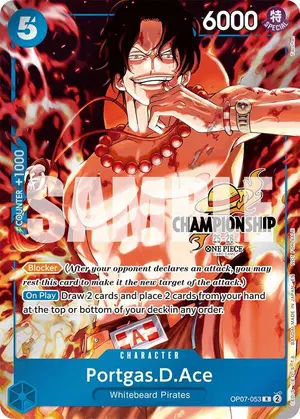 Carta Portgas.D.Ace OP07-053, versión Arte alternativo
