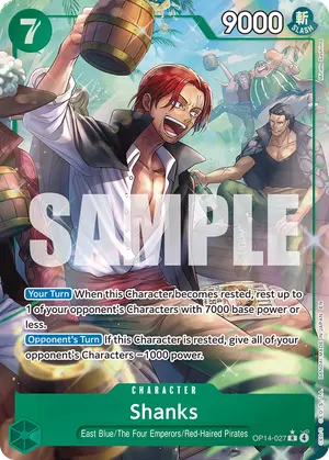 Carta Shanks OP14-027, versión Arte alternativo