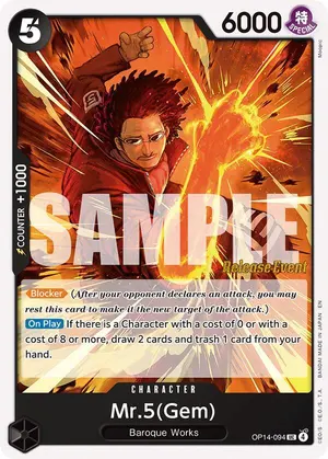 Carta Mr.5(Gem) OP14-094, versión Promo