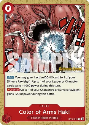 Carta Color of Arms Haki OP12-019, versión Promo