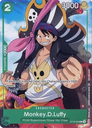 Carta Monkey.D.Luffy ST16-005, versión Arte alternativo