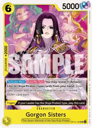 Carta Gorgon Sisters OP14-105, versión Arte alternativo