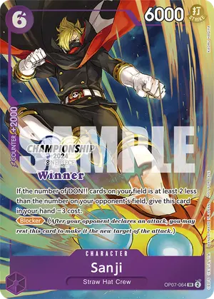 Carta Sanji OP07-064, versión Arte alternativo
