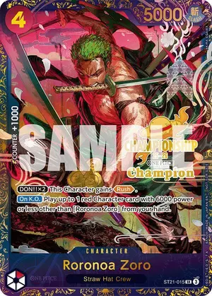 Carta Roronoa Zoro ST21-015, versión Arte alternativo