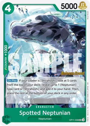 Carta Spotted Neptunian OP11-036, versión Promo