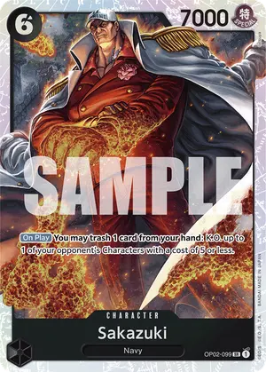 Carta Sakazuki OP02-099, versión Normal