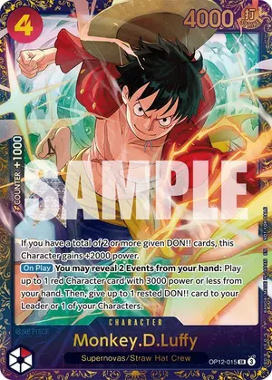 Carta Monkey.D.Luffy OP12-015, versión Arte alternativo