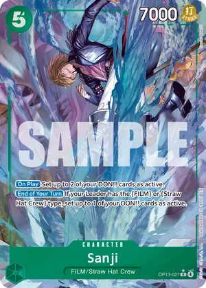 Carta Sanji OP13-027, versión Arte alternativo