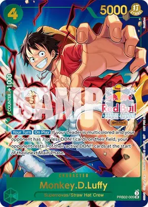 Carta Monkey.D.Luffy PRB02-005, versión Arte alternativo
