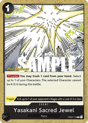 Carta Yasakani Sacred Jewel OP02-118, versión Promo