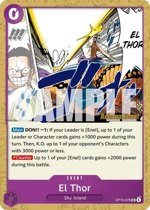Carta El Thor OP15-075, versión Promo