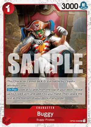 Carta Buggy OP03-008, versión Normal