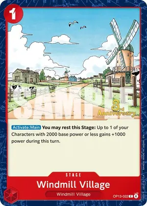 Carta Windmill Village OP13-022, versión Promo