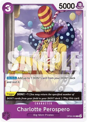 Carta Charlotte Perospero OP08-068, versión Promo