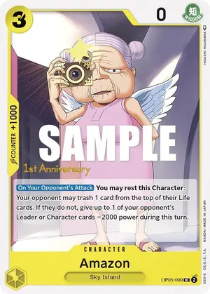Carta Amazon OP05-099, versión Promo