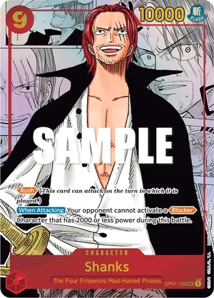 Carta Shanks OP01-120, versión Manga