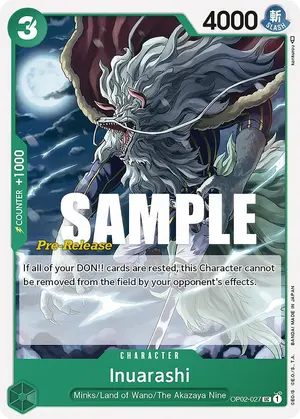 Carta Inuarashi OP02-027, versión Promo