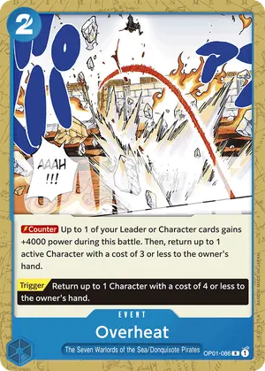 Carta Overheat OP01-086, versión Normal