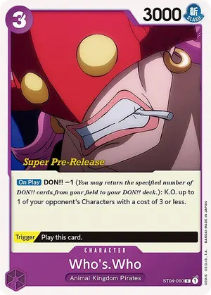 Carta Who's.Who ST04-010, versión Promo