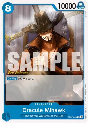 Carta Dracule Mihawk OP07-044, versión Promo