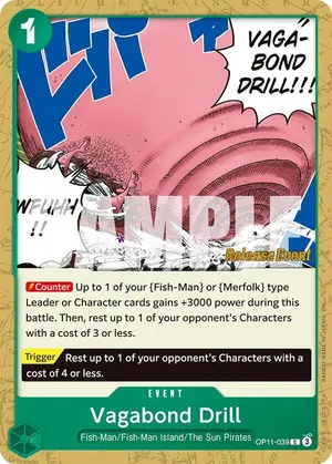 Carta Vagabond Drill OP11-039, versión Promo