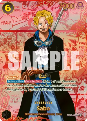 Carta Sabo OP13-120, versión Red Super Alternate Art